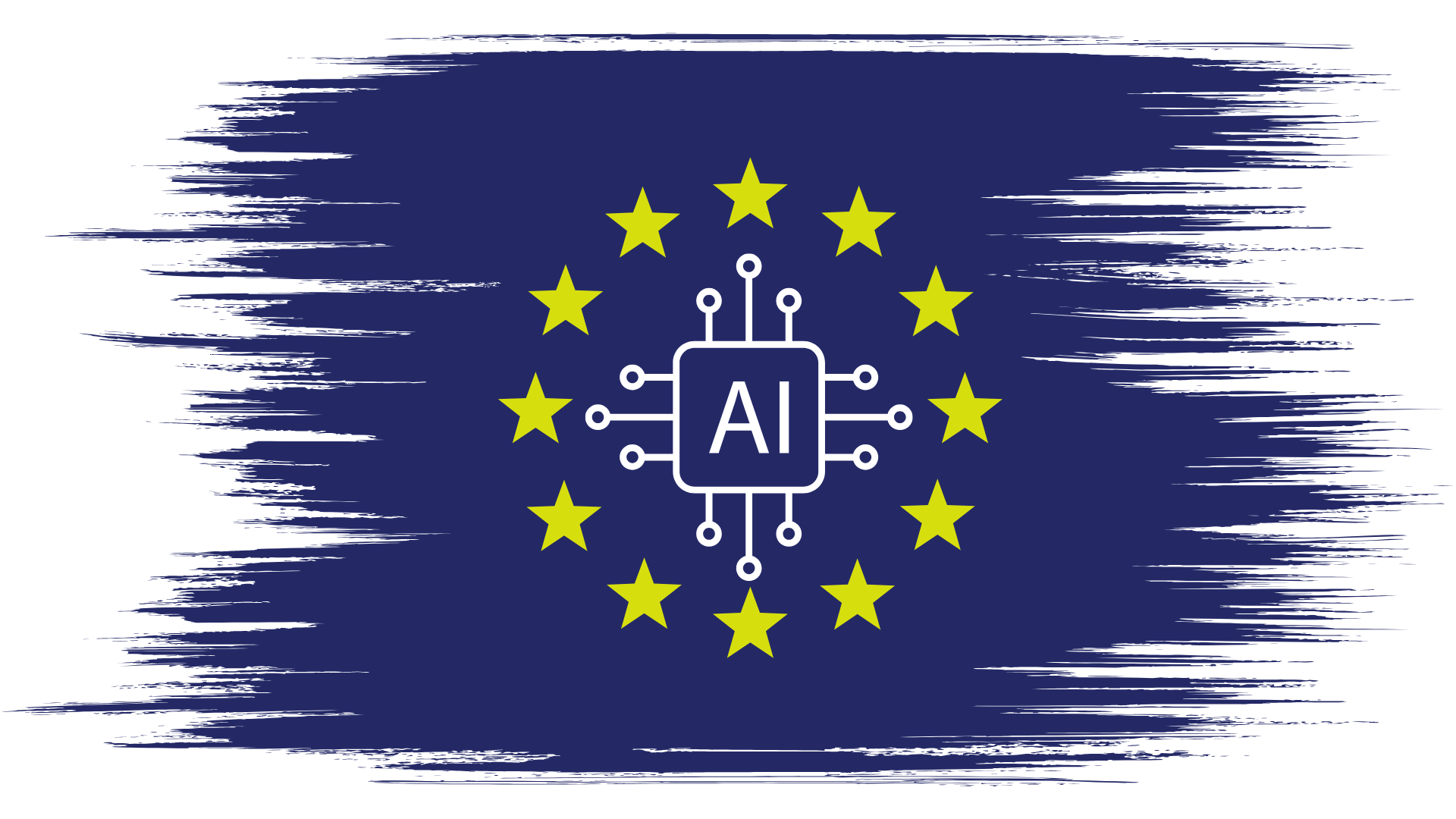 EU flag with AI symbol inside the star ring